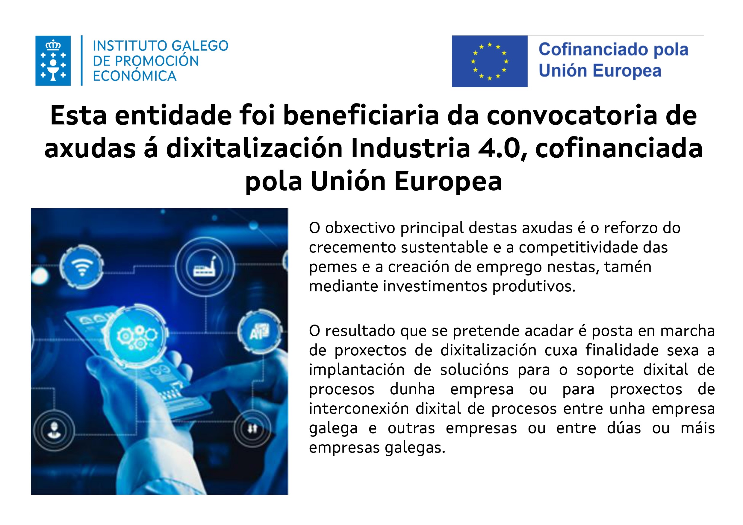 Axudas do IGAPE a proxectos de investimento empresarial en equipamento produtivo